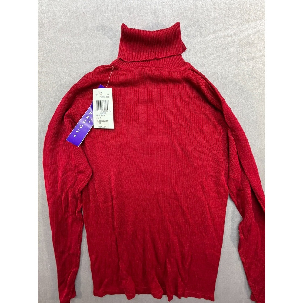 New Women Bloomingdales 100% August Silk Long Sleeve Sweater Turtleneck Size P - Picture 3 of 12